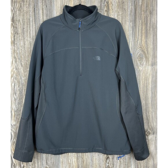 North Face 1/2 Zip Pullover Jacket Mens XL Gray Soft Shell  Fleece Lined - Picture 1 of 12